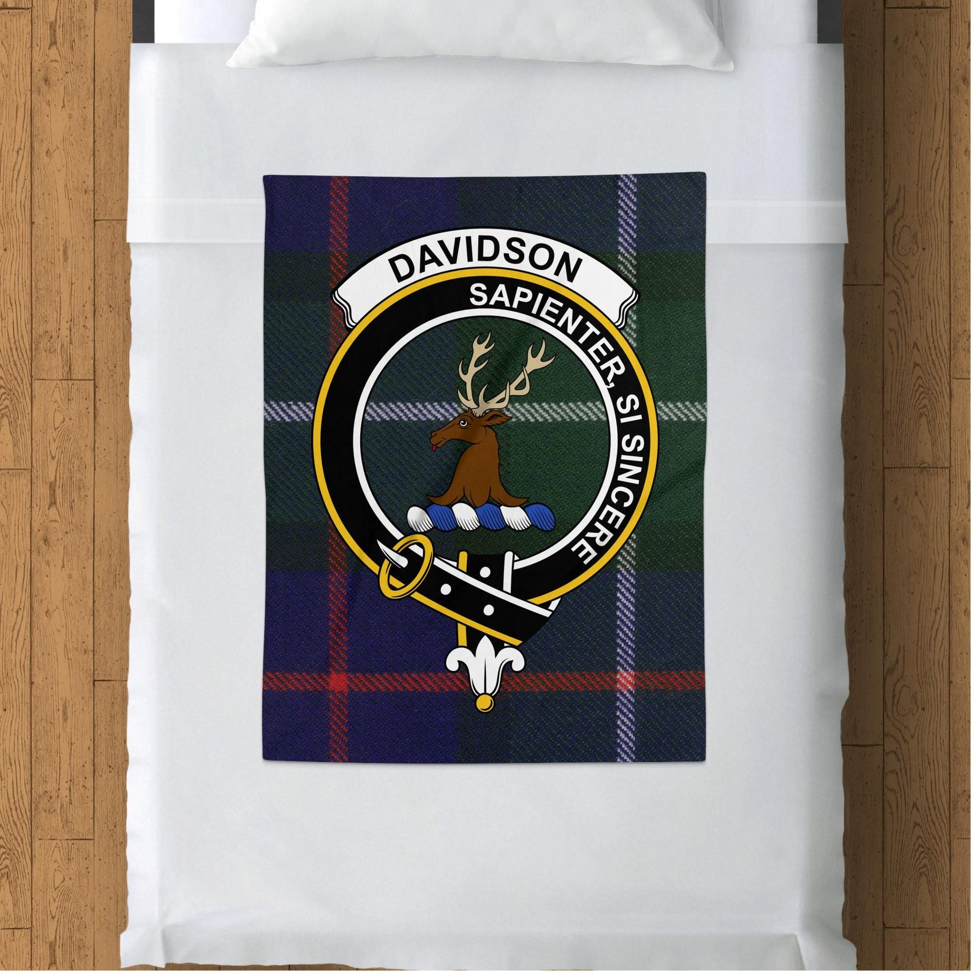 Scottish Clan Davidson Crest Tartan Blanket