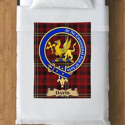 Scottish Clan Davis Crest Tartan Blanket