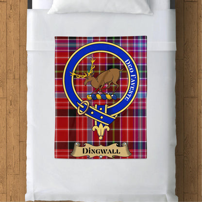 Scottish Clan Dingwall Crest Tartan Blanket