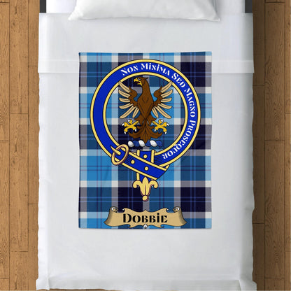 Scottish Clan Dobbie Crest Tartan Blanket