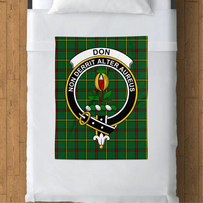 Scottish Clan Don Crest Tartan Blanket