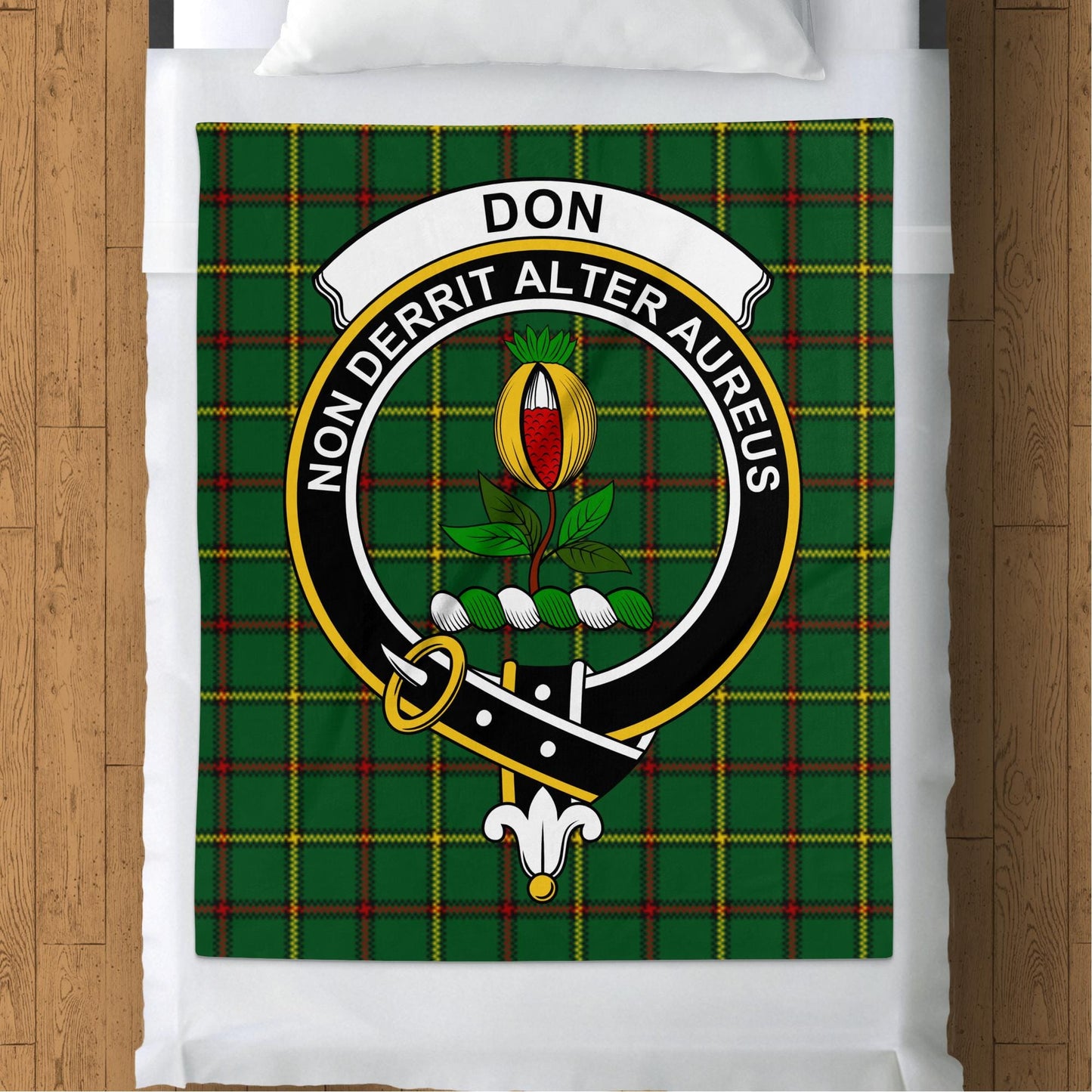 Scottish Clan Don Crest Tartan Blanket