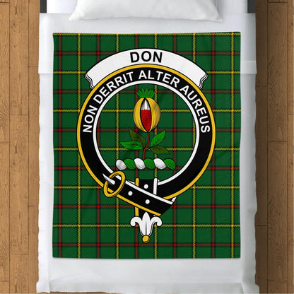 Scottish Clan Don Crest Tartan Blanket