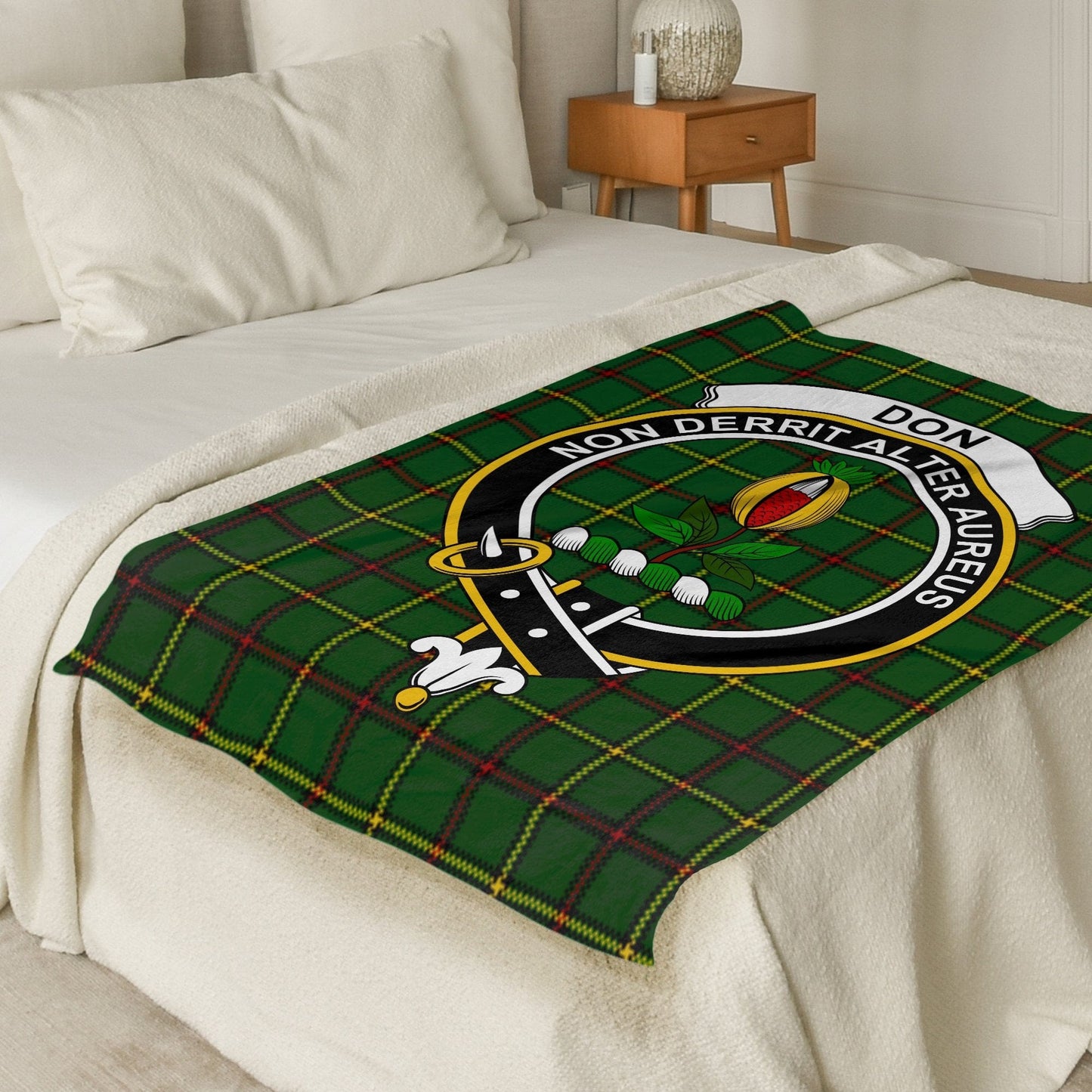 Scottish Clan Don Crest Tartan Blanket