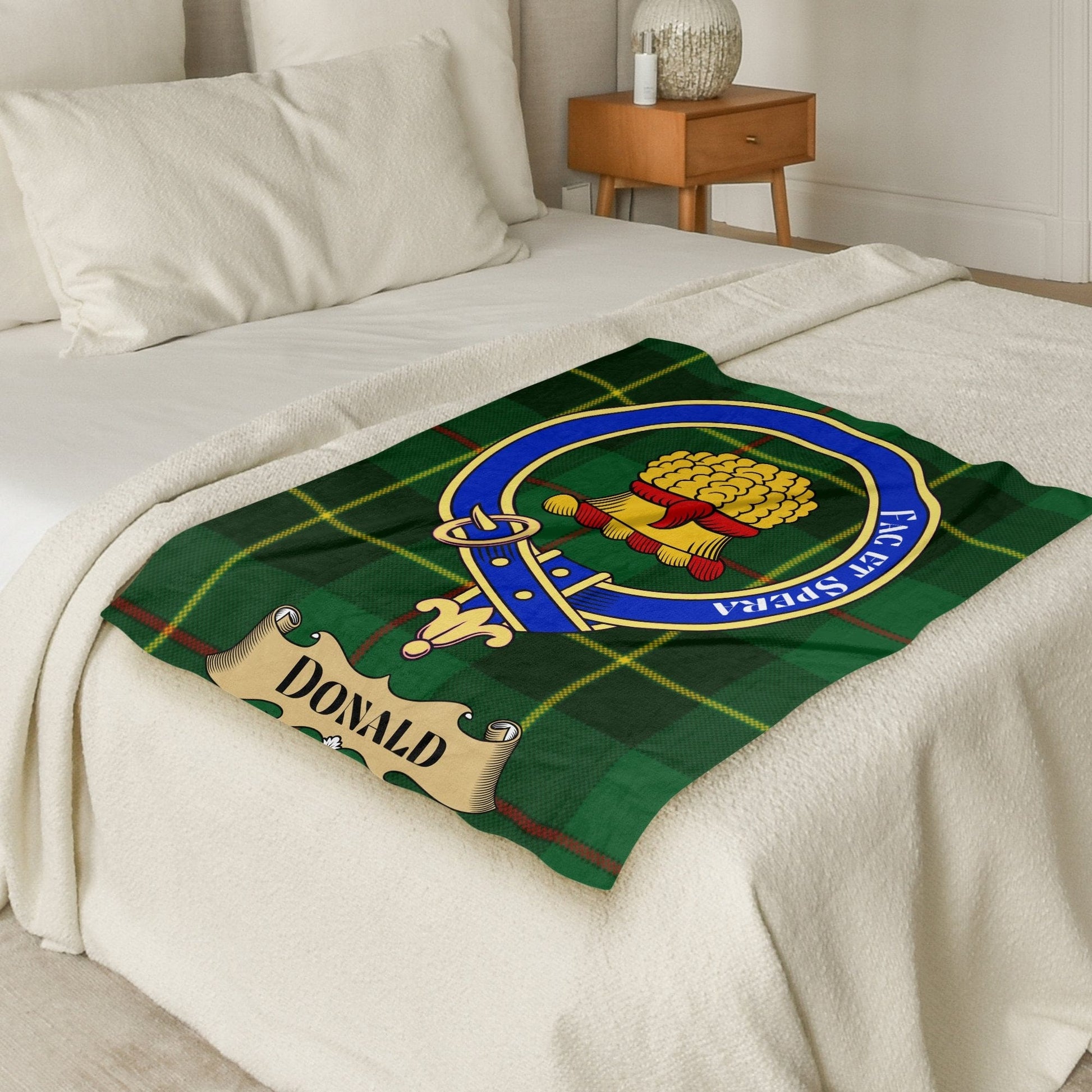 Scottish Clan Donald Crest Tartan Blanket