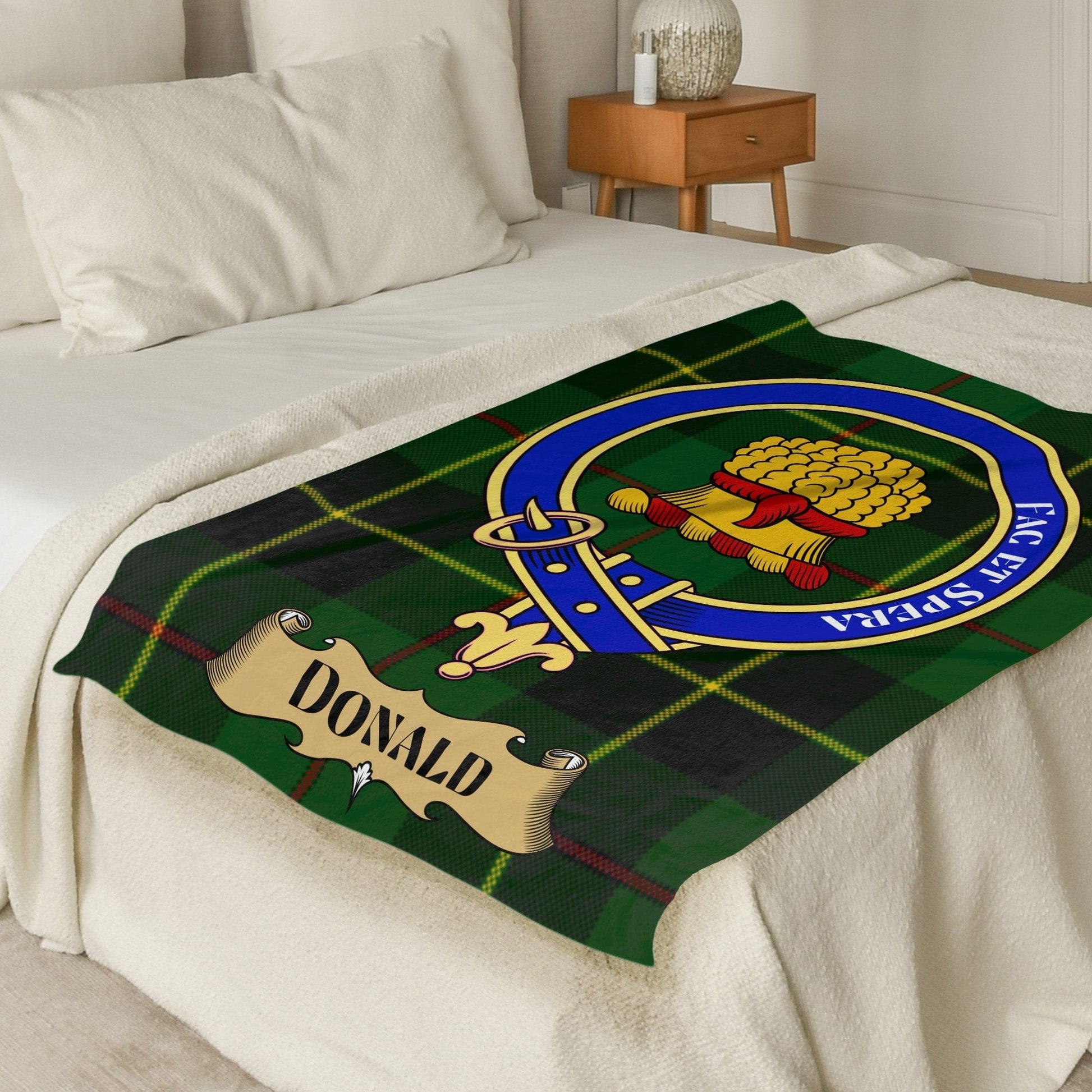 Scottish Clan Donald Crest Tartan Blanket