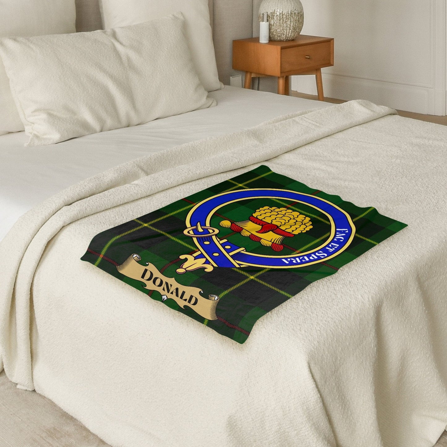 Scottish Clan Donald Crest Tartan Blanket