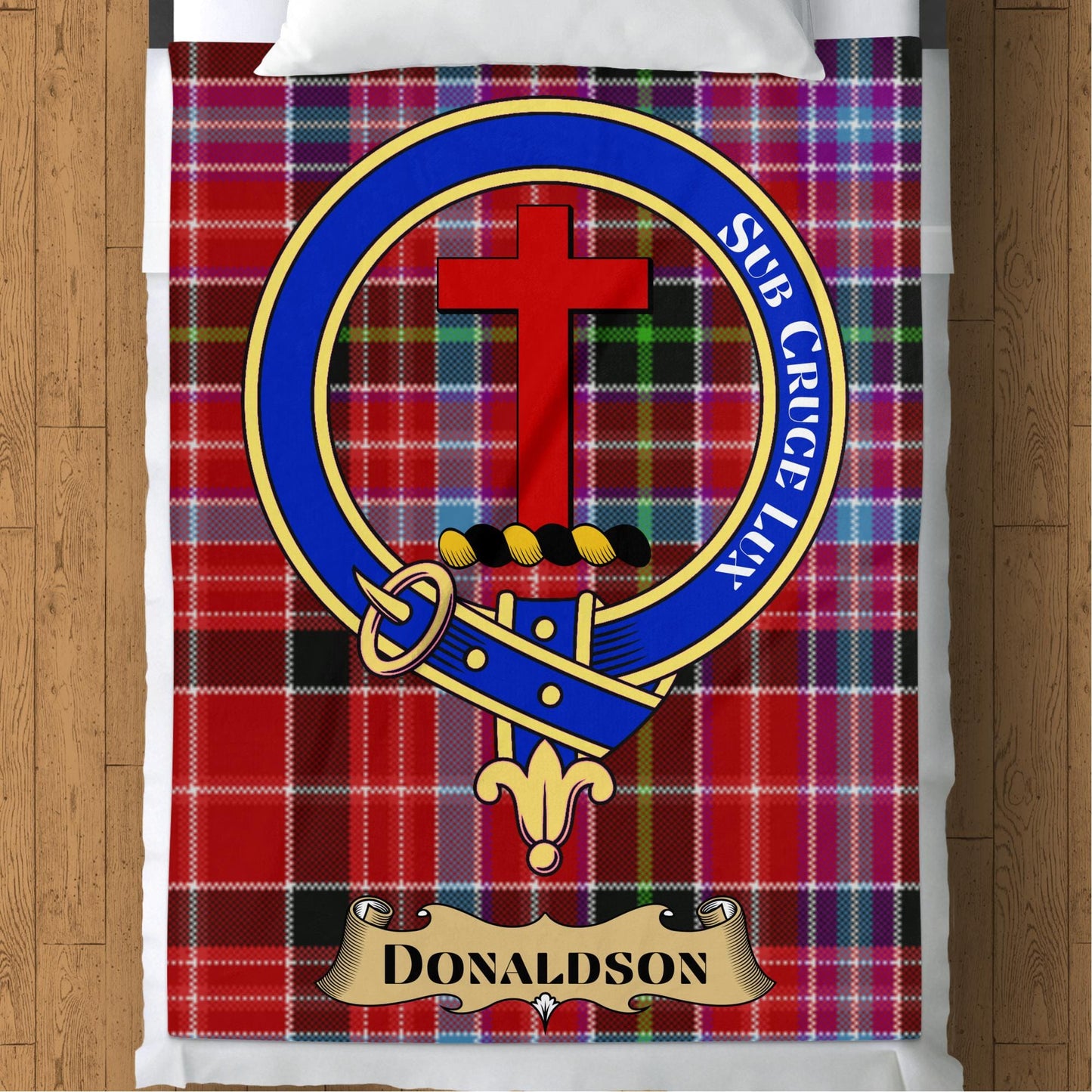 Scottish Clan Donaldson Crest Tartan Blanket