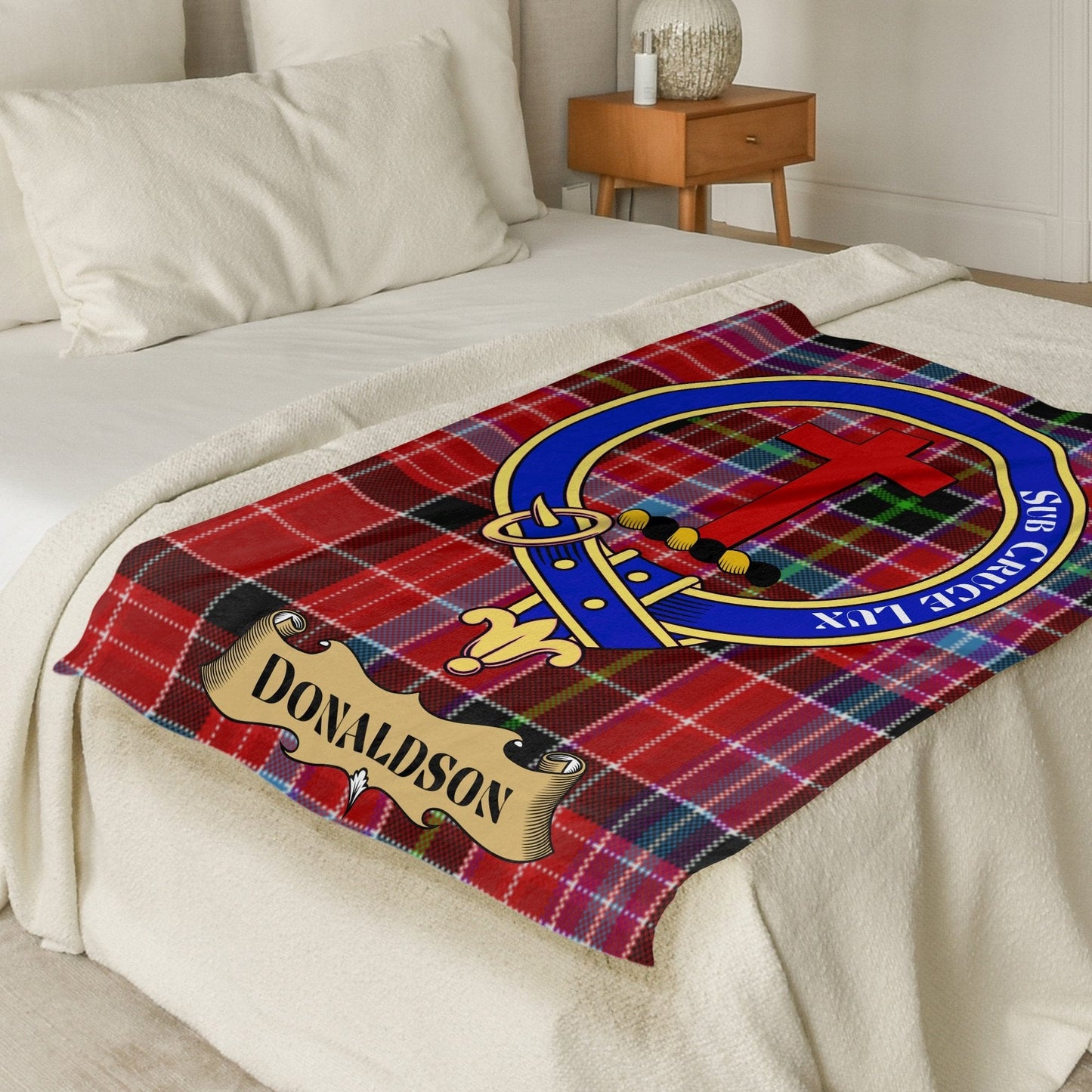 Scottish Clan Donaldson Crest Tartan Blanket