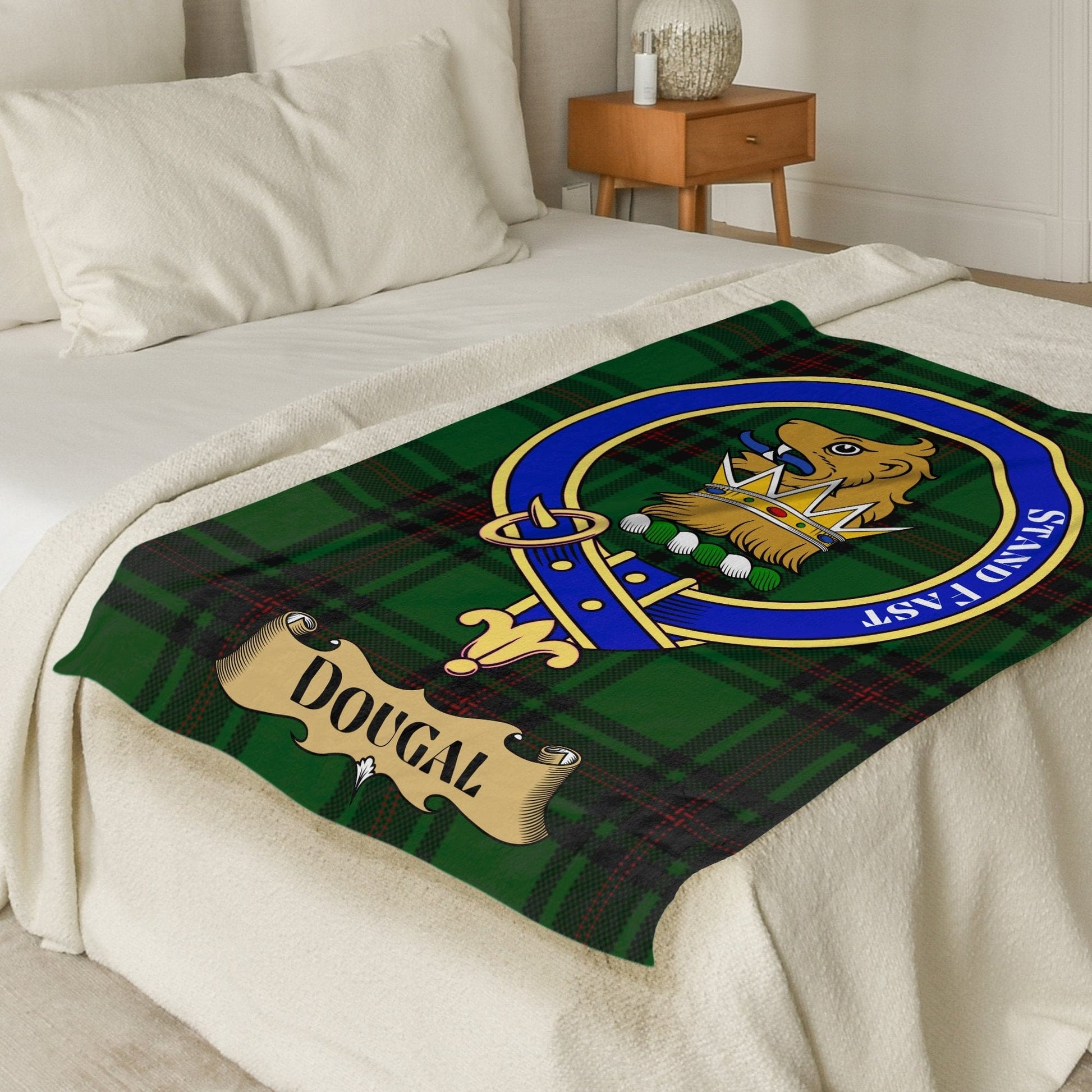 Scottish Clan Dougal Crest Tartan Blanket