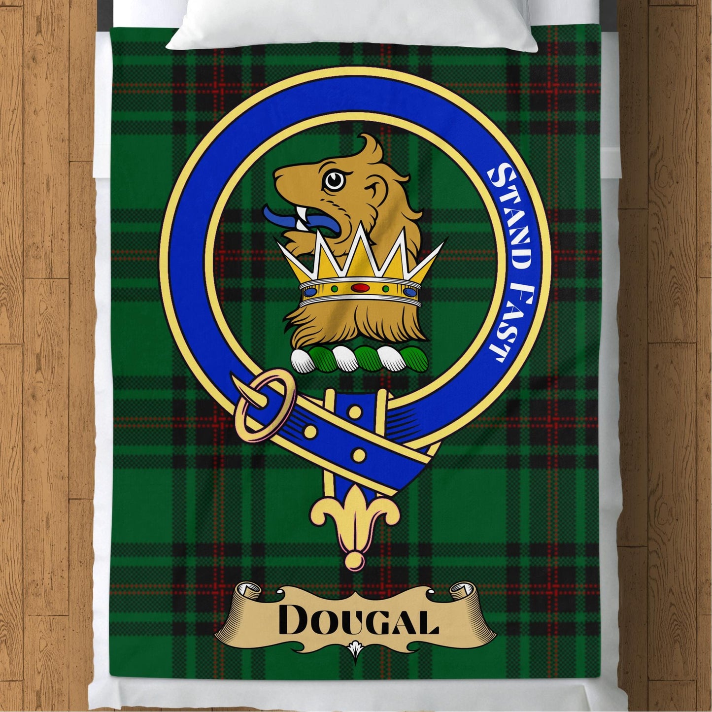 Scottish Clan Dougal Crest Tartan Blanket