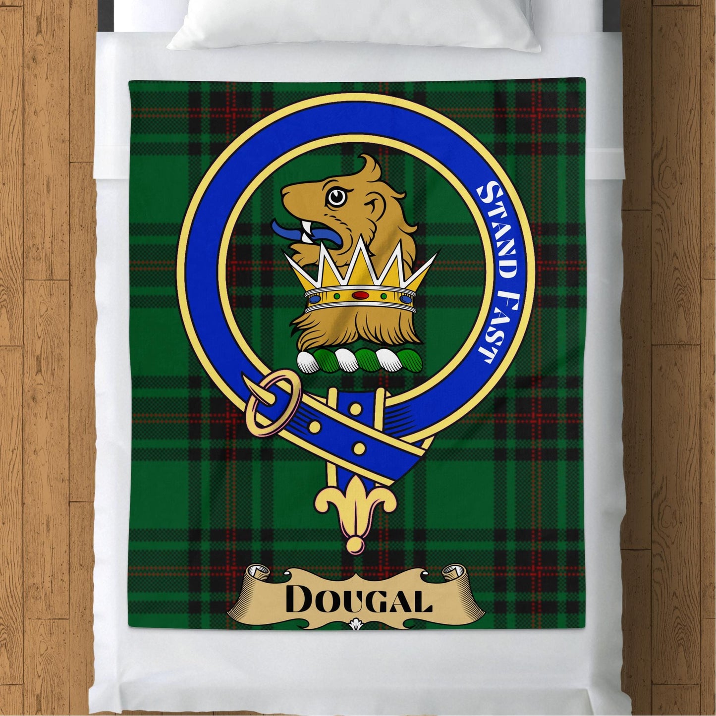 Scottish Clan Dougal Crest Tartan Blanket