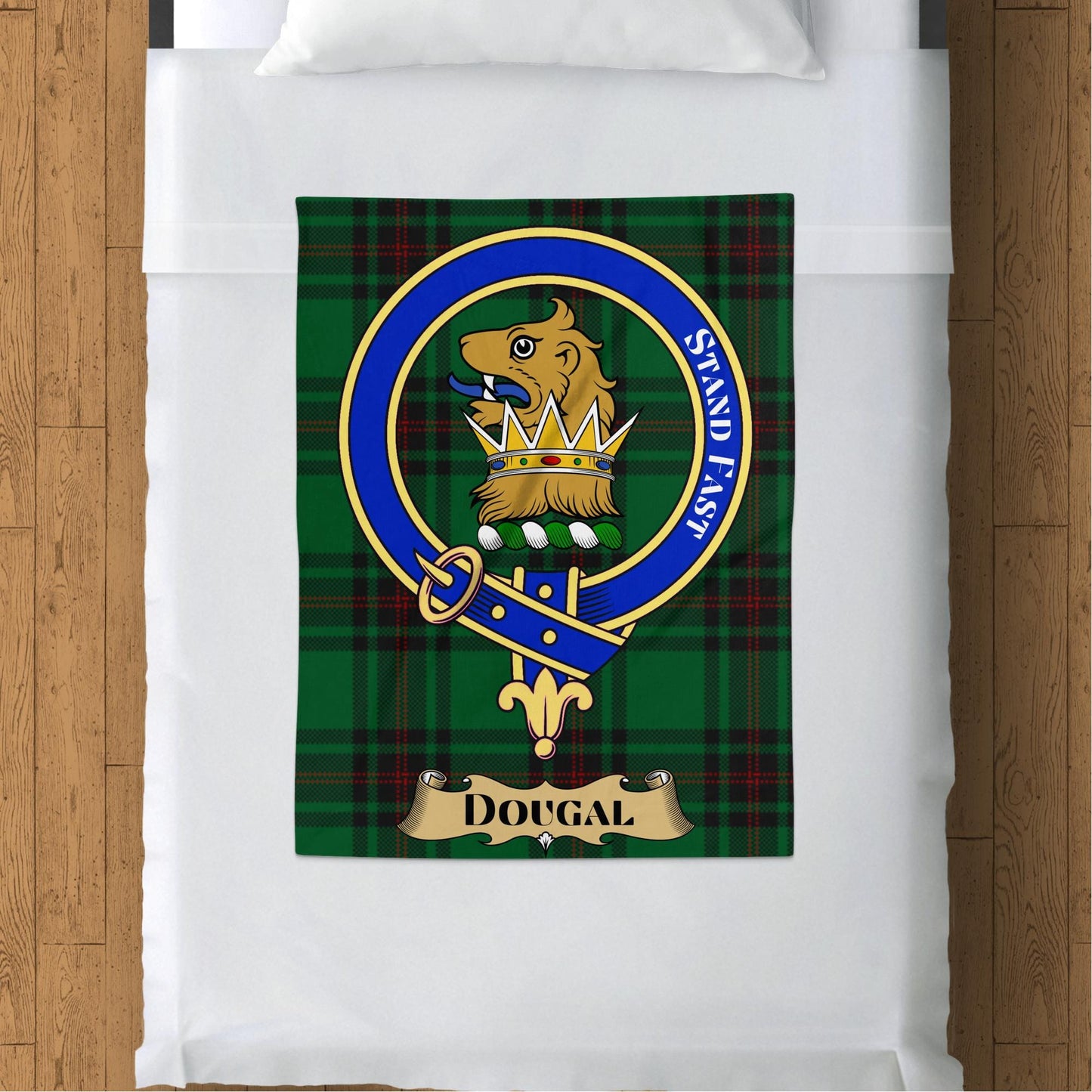 Scottish Clan Dougal Crest Tartan Blanket