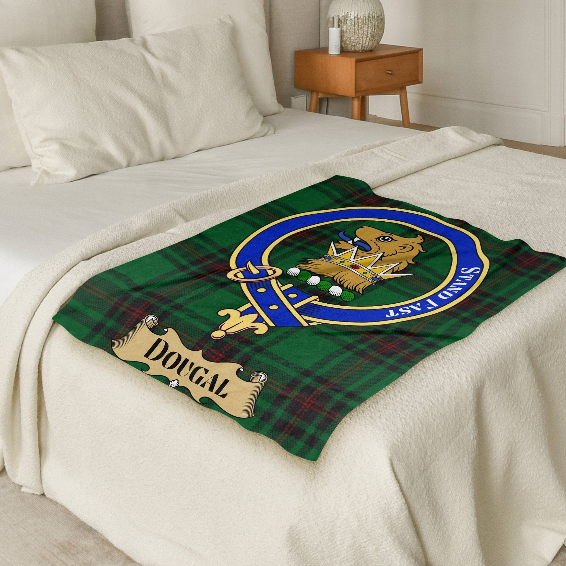 Scottish Clan Dougal Crest Tartan Blanket