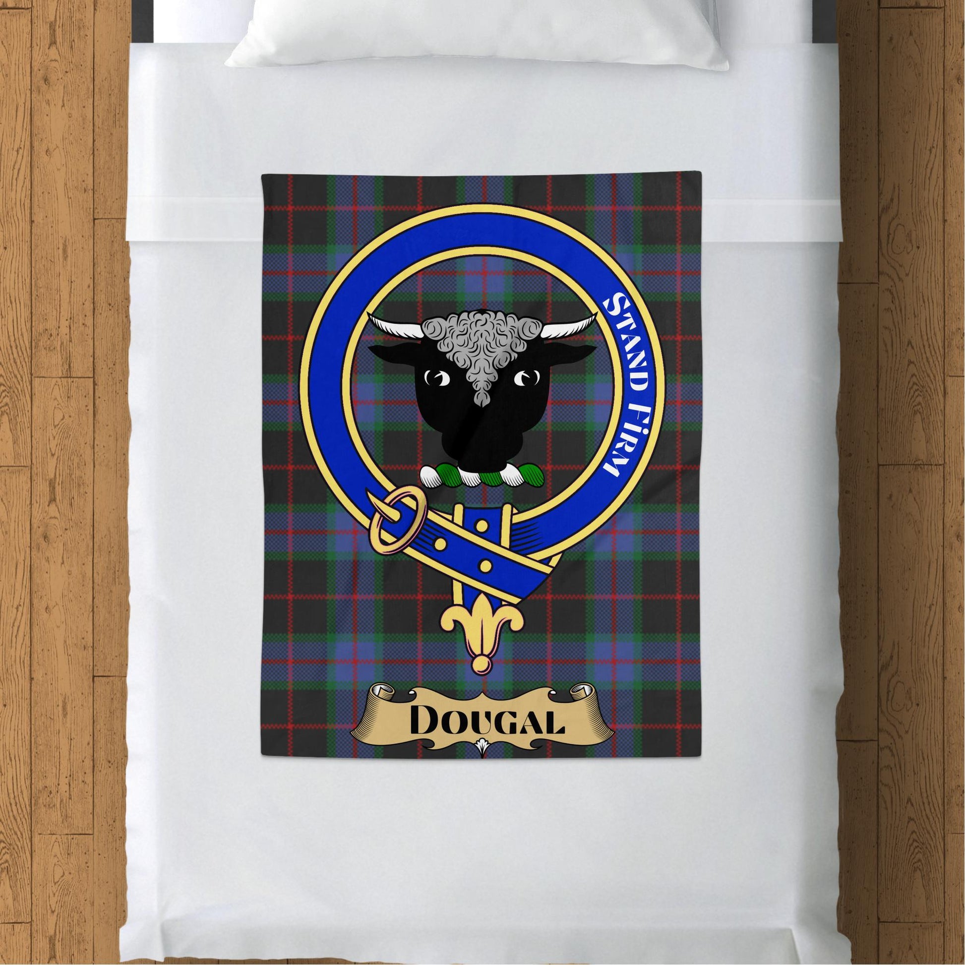 Scottish Clan Dougal Crest Tartan Blanket