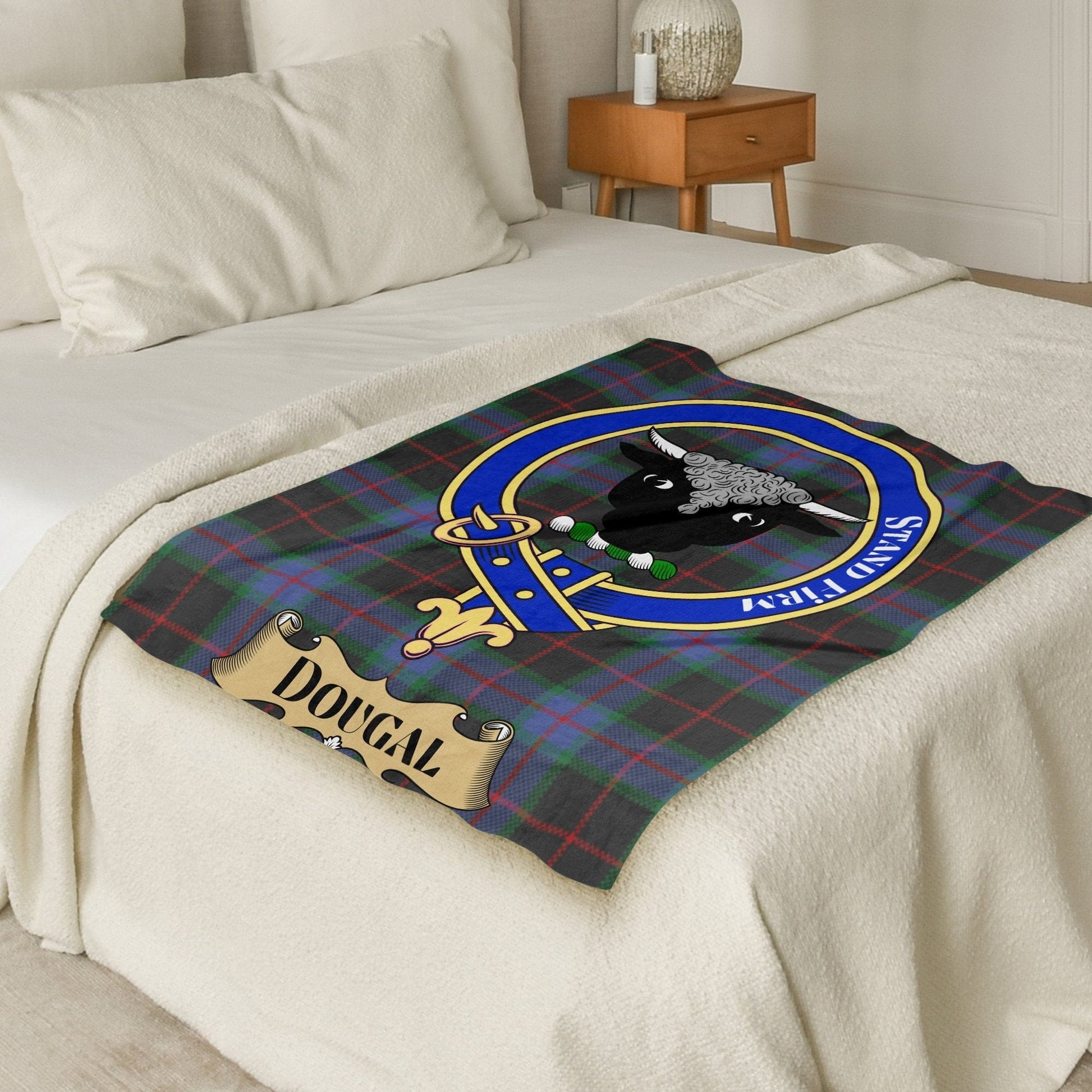 Scottish Clan Dougal Crest Tartan Blanket