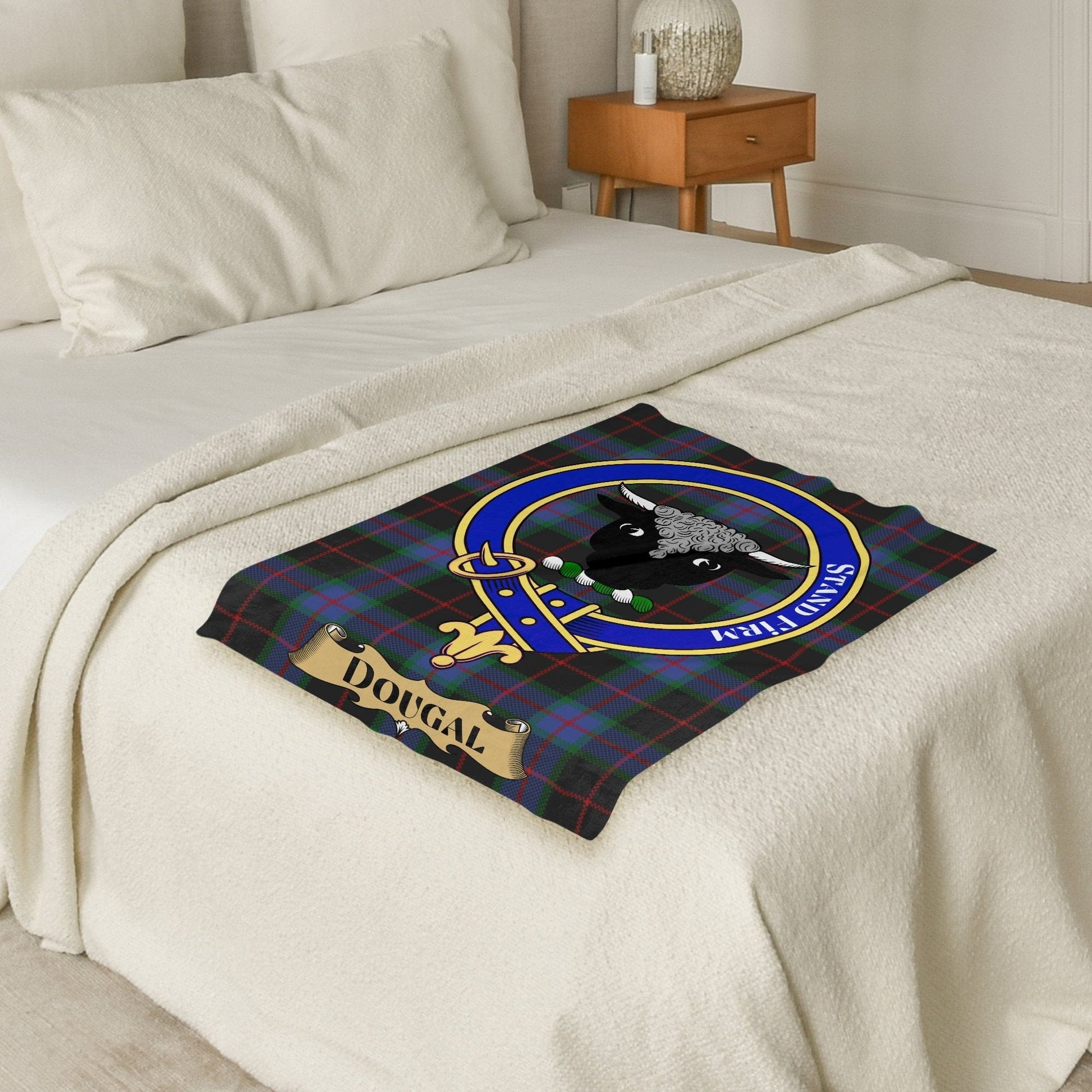 Scottish Clan Dougal Crest Tartan Blanket