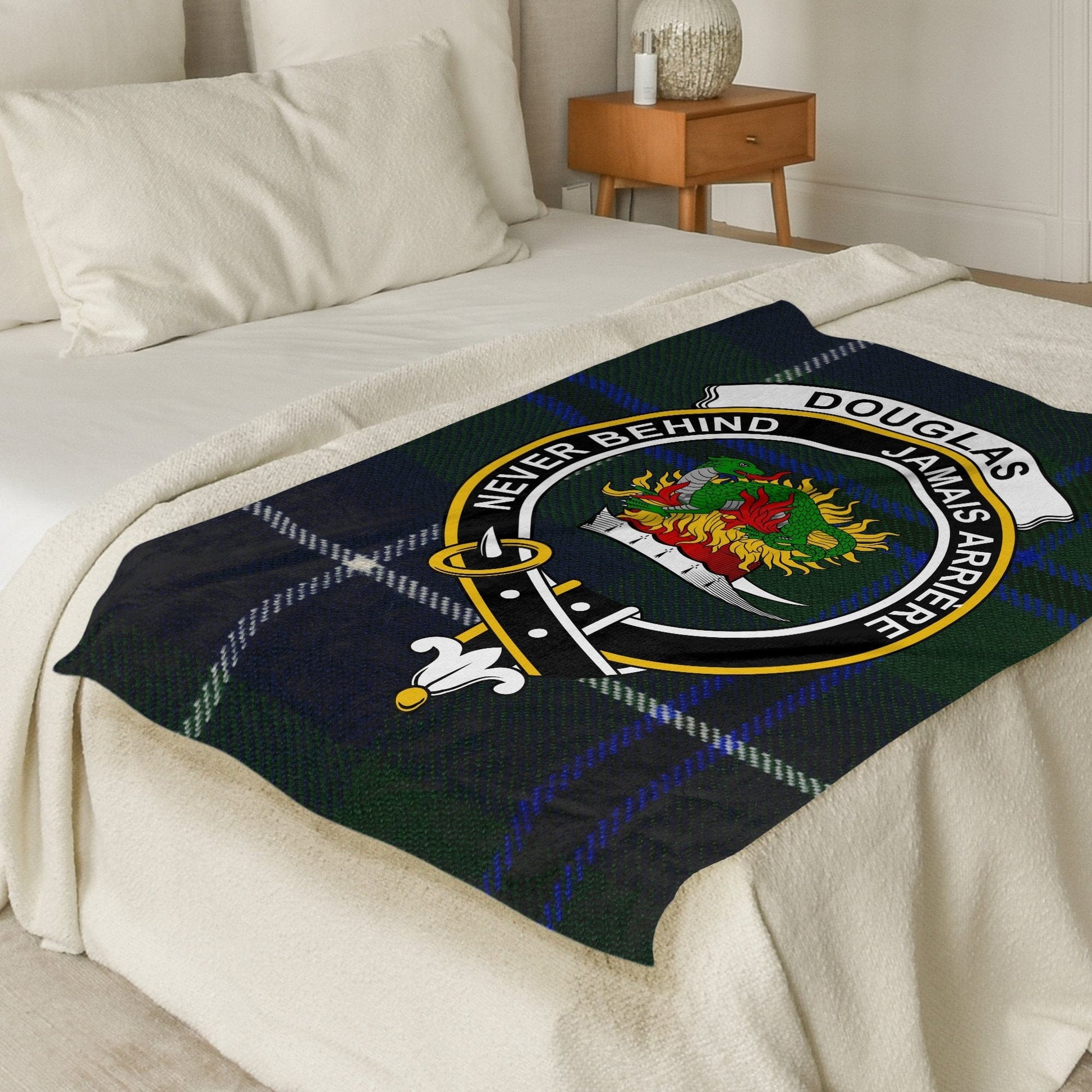 Scottish Clan Douglas Crest Tartan Blanket