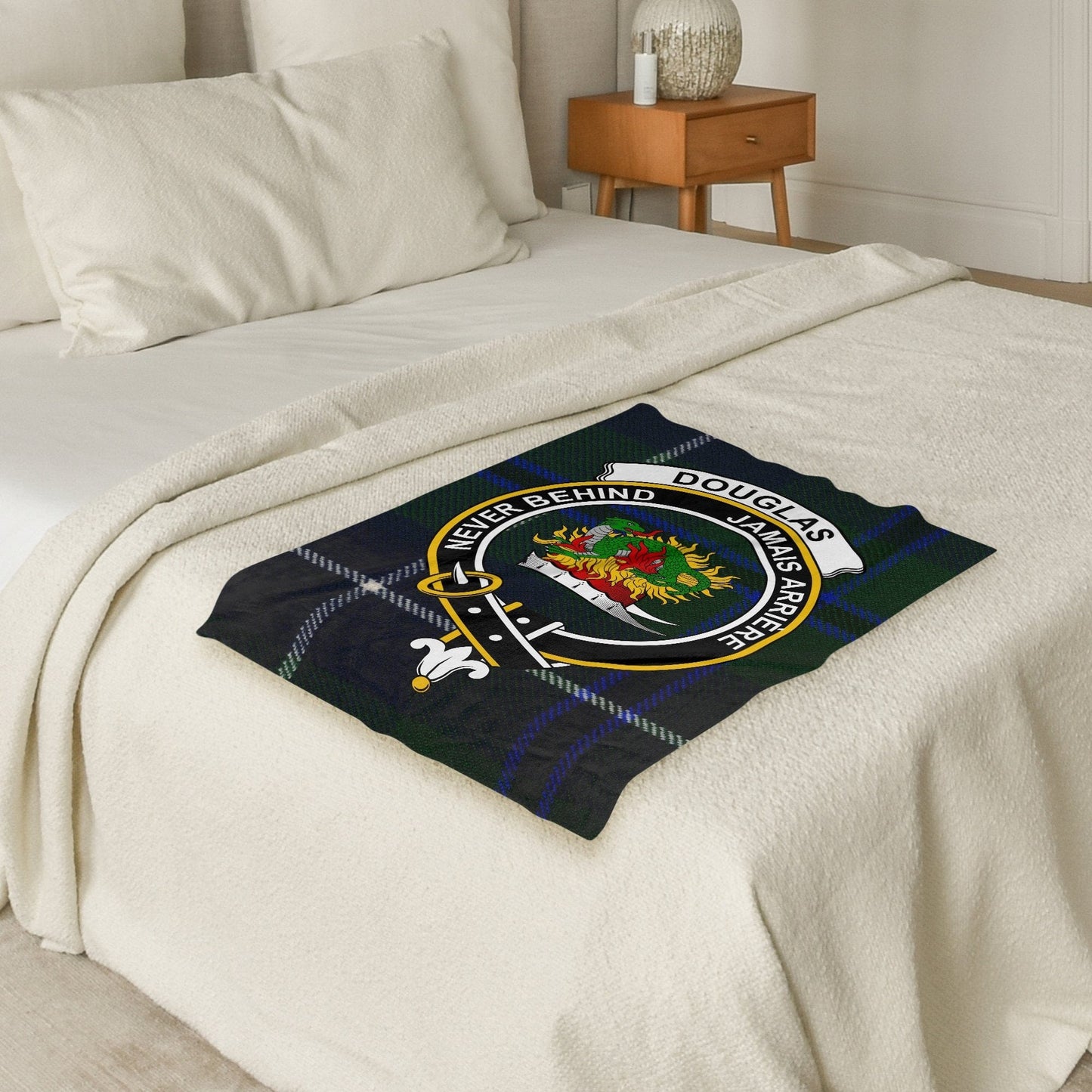 Scottish Clan Douglas Crest Tartan Blanket