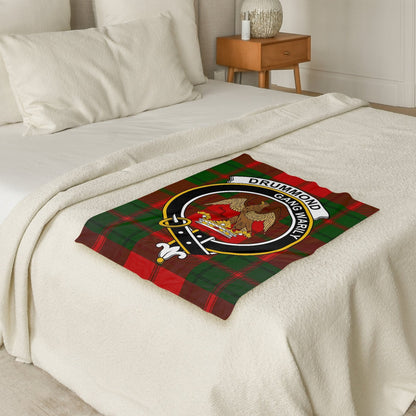 Scottish Clan Drummond Crest Tartan Blanket