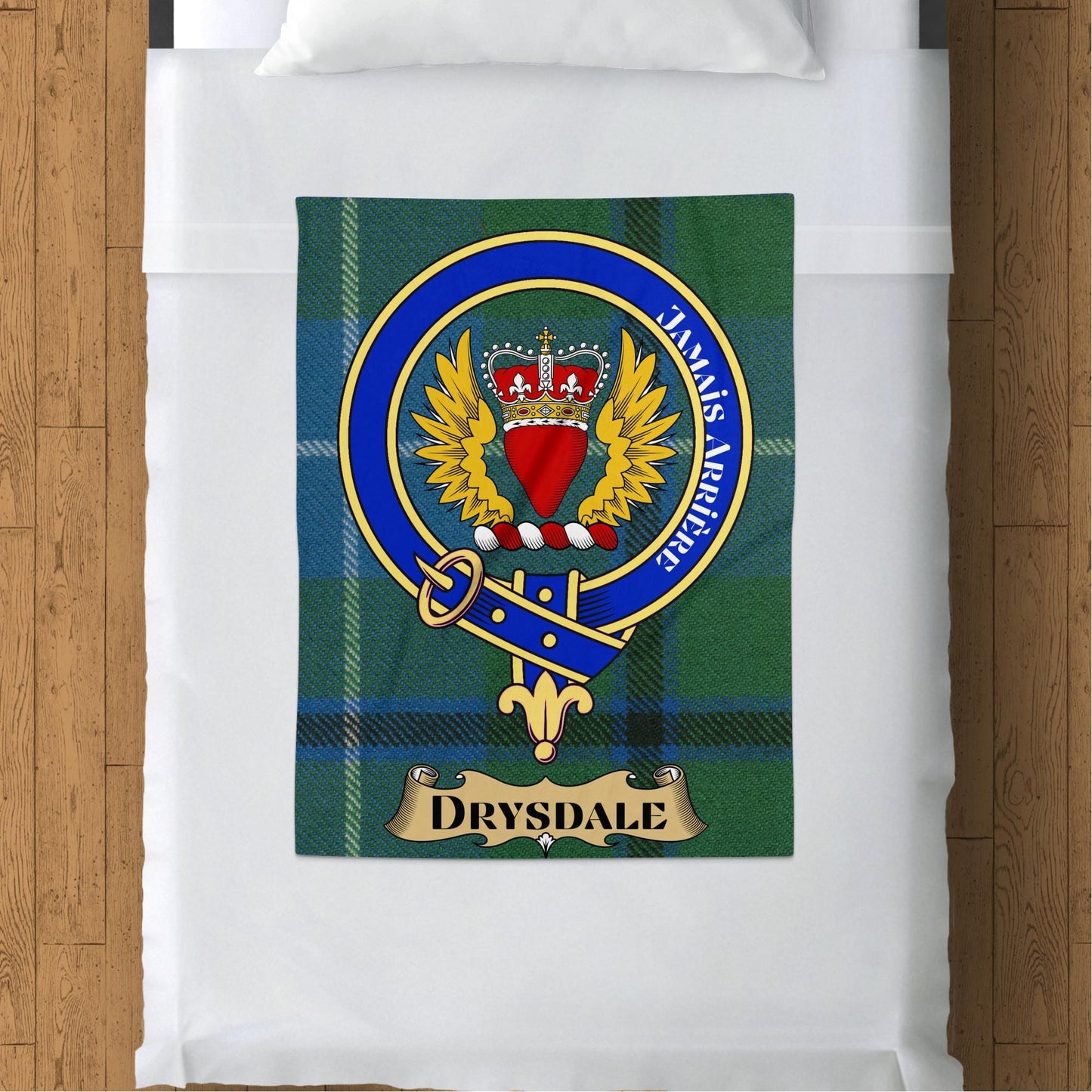 Scottish Clan Drysdale Crest Tartan Blanket