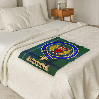 Scottish Clan Drysdale Crest Tartan Blanket