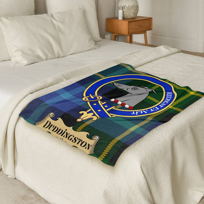 Scottish Clan Duddingston Crest Tartan Blanket