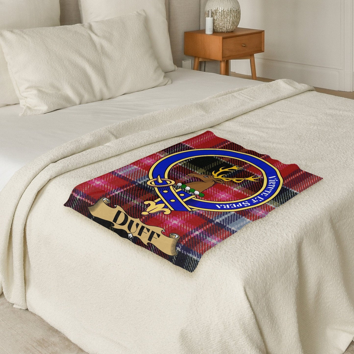 Scottish Clan Duff Crest Tartan Blanket