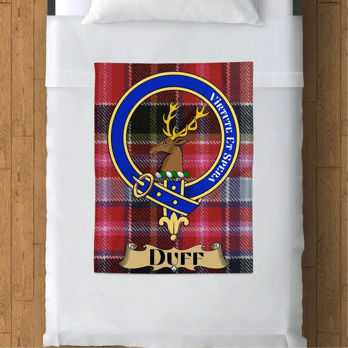 Scottish Clan Duff Crest Tartan Blanket