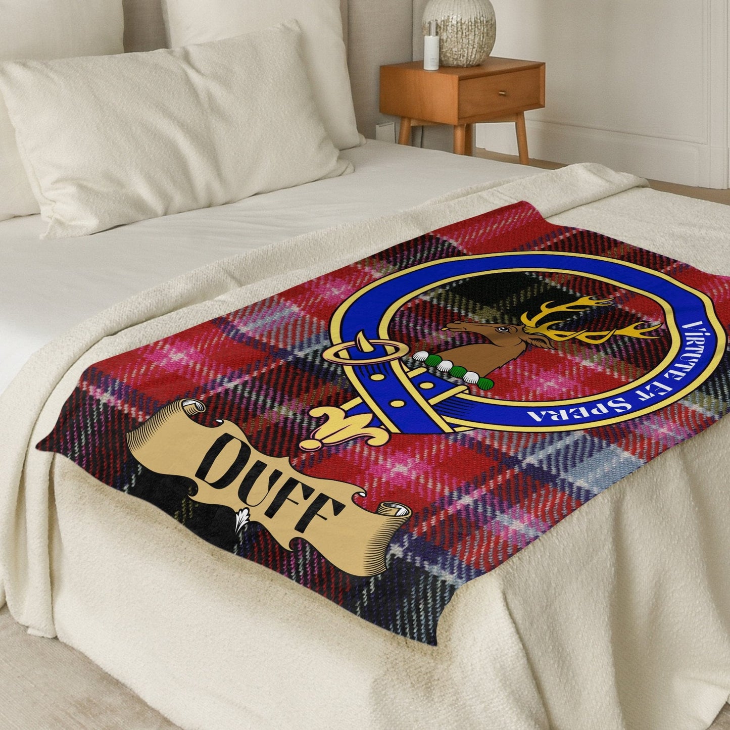 Scottish Clan Duff Crest Tartan Blanket