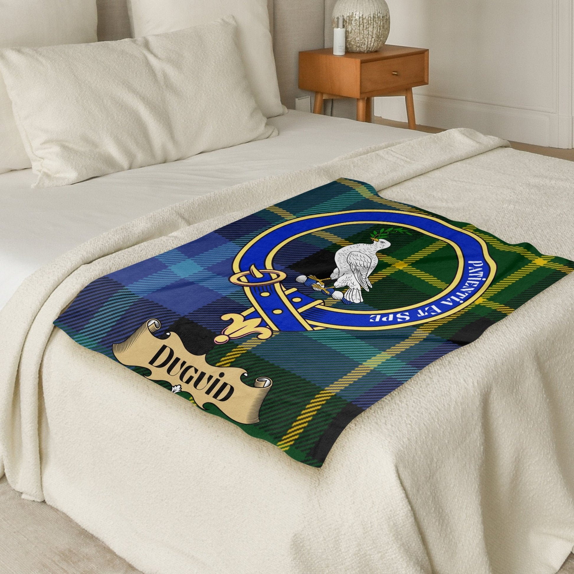 Scottish Clan Duguid Crest Tartan Blanket