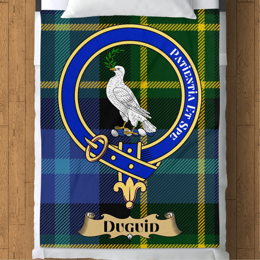 Scottish Clan Duguid Crest Tartan Blanket