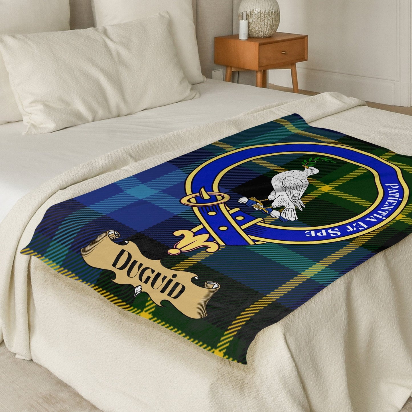 Scottish Clan Duguid Crest Tartan Blanket