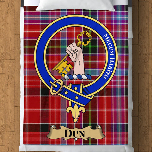 Scottish Clan Dun Crest Tartan Blanket