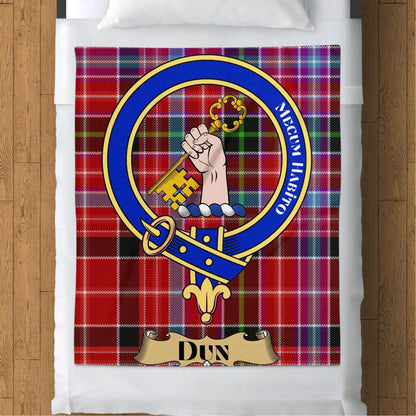 Scottish Clan Dun Crest Tartan Blanket