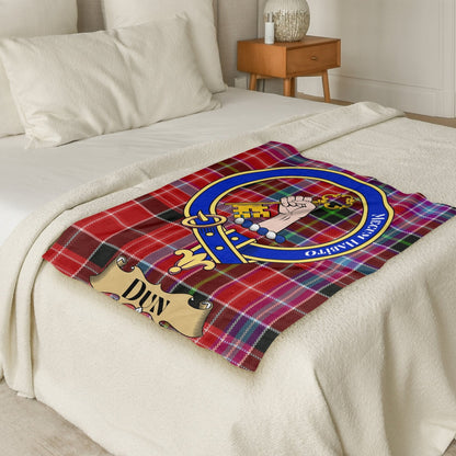 Scottish Clan Dun Crest Tartan Blanket