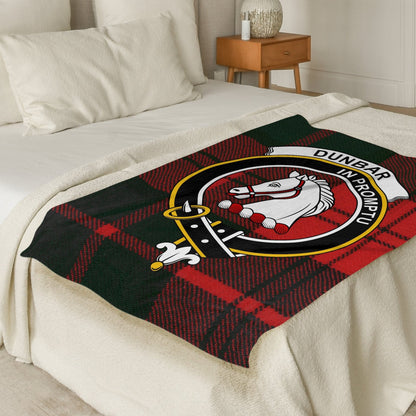 Scottish Clan Dunbar Crest Tartan Blanket