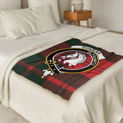 Scottish Clan Dunbar Crest Tartan Blanket