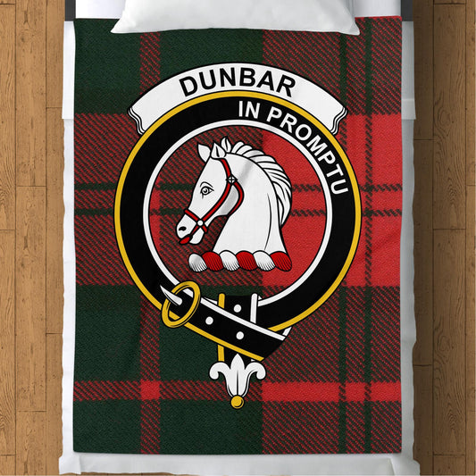 Scottish Clan Dunbar Crest Tartan Blanket