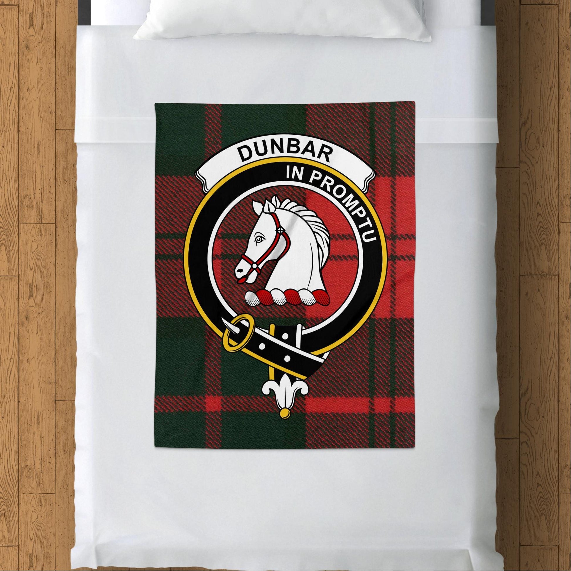 Scottish Clan Dunbar Crest Tartan Blanket