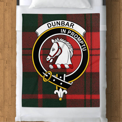 Scottish Clan Dunbar Crest Tartan Blanket