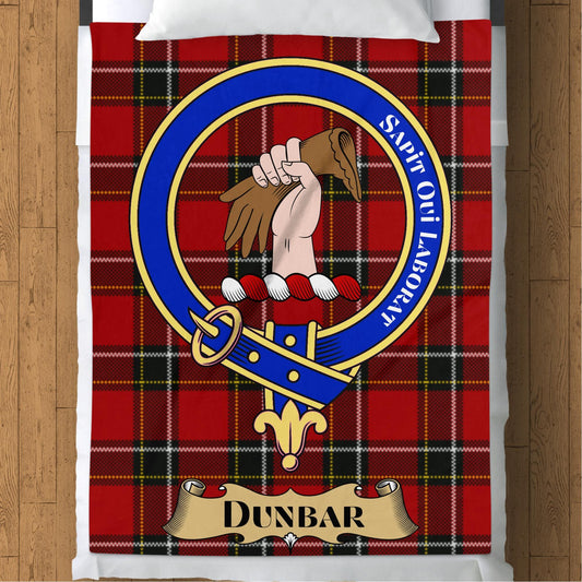 Scottish Clan Dunbar Crest Tartan Blanket