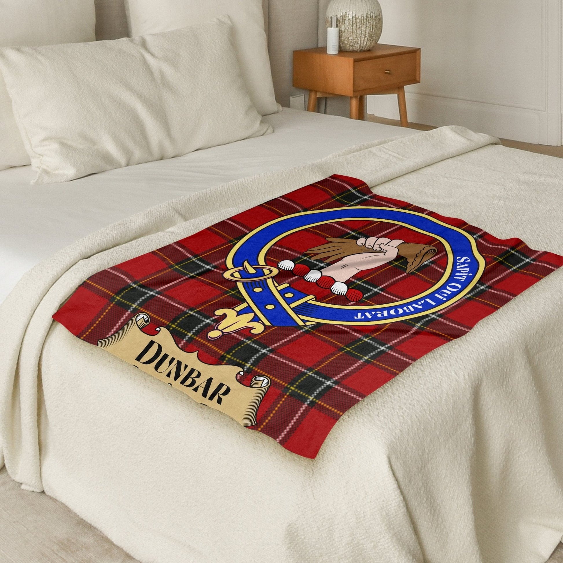 Scottish Clan Dunbar Crest Tartan Blanket