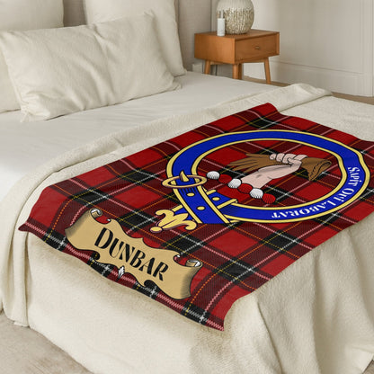 Scottish Clan Dunbar Crest Tartan Blanket