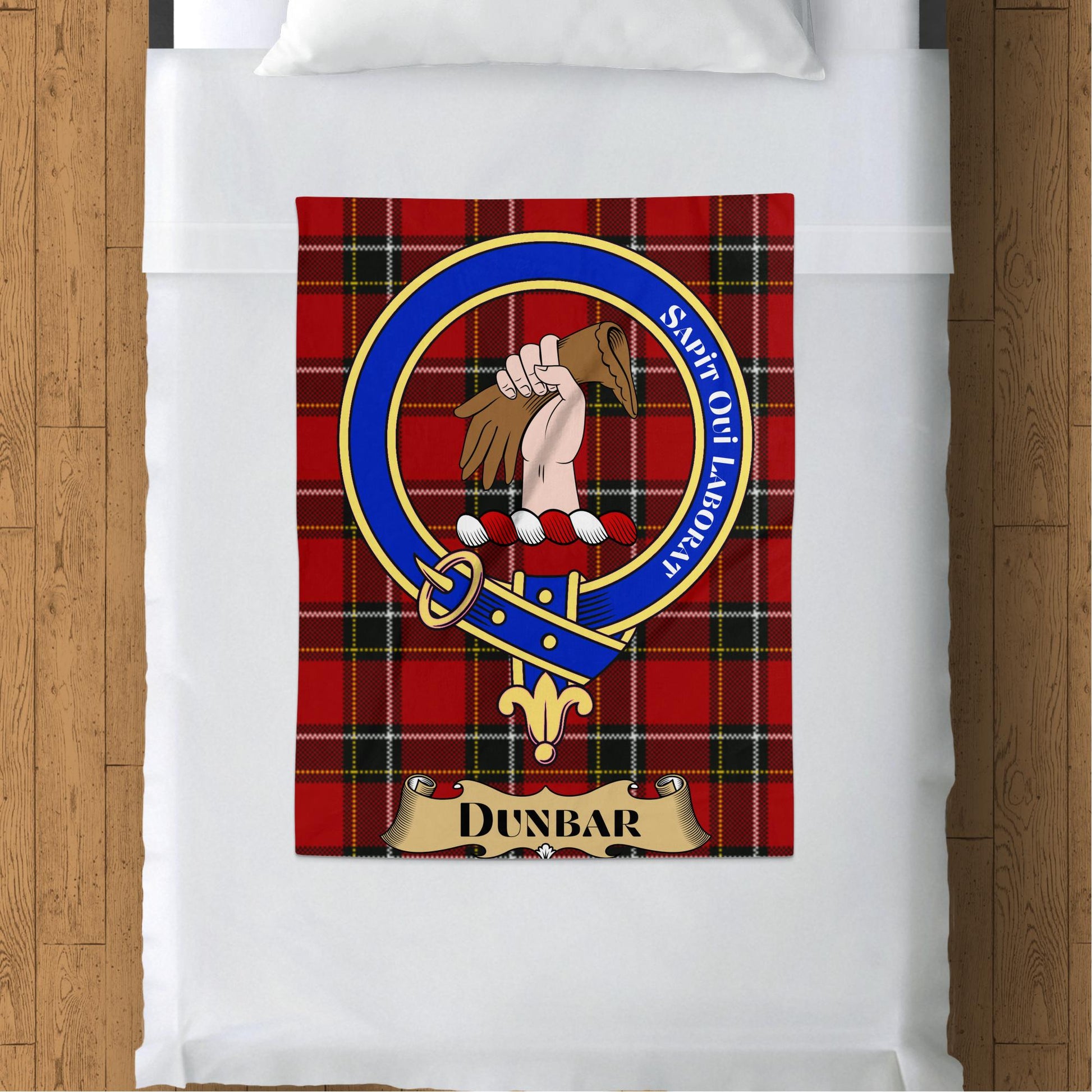 Scottish Clan Dunbar Crest Tartan Blanket