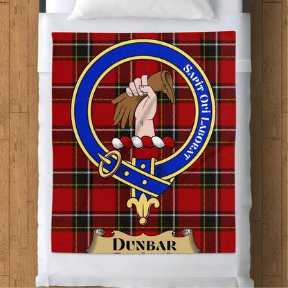 Scottish Clan Dunbar Crest Tartan Blanket