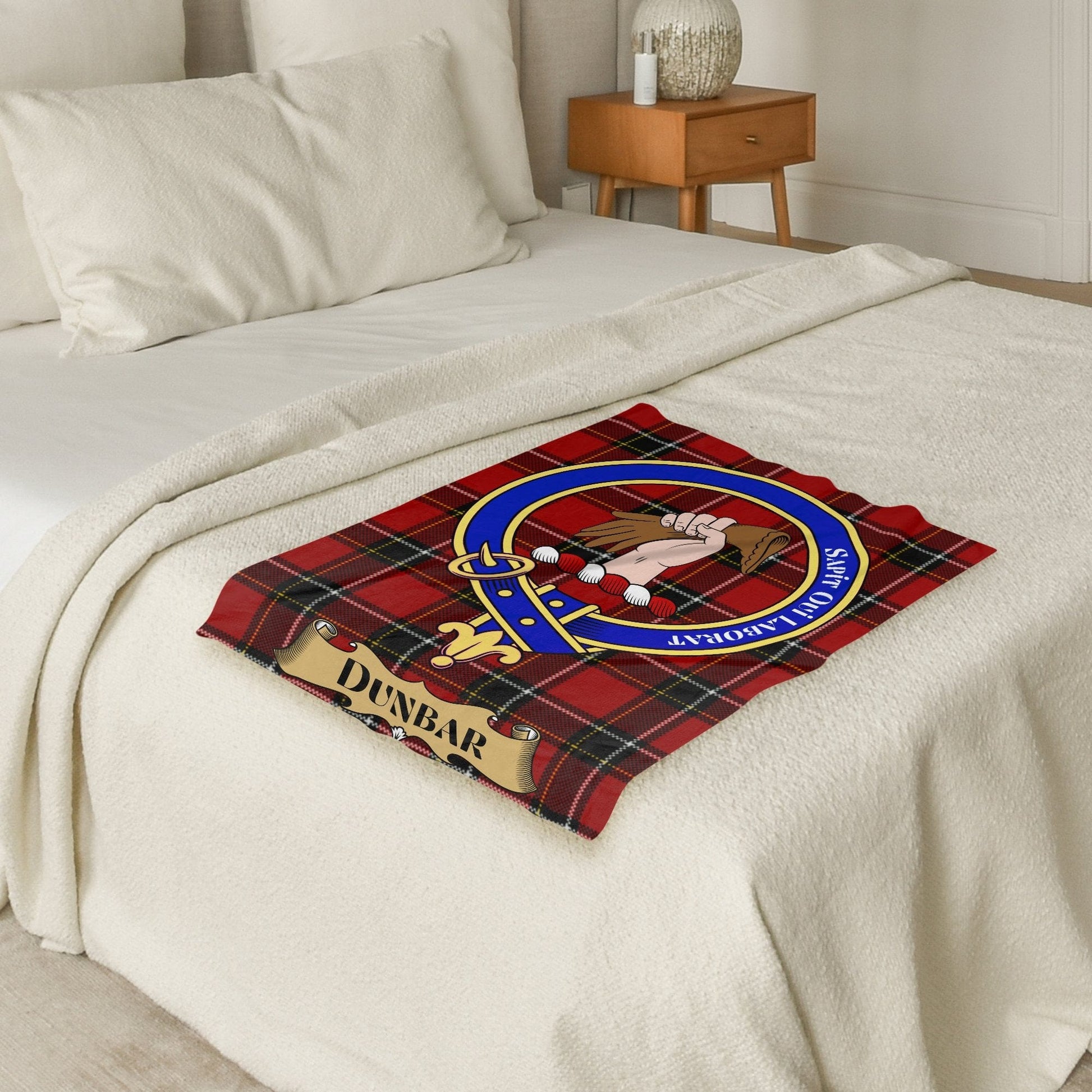 Scottish Clan Dunbar Crest Tartan Blanket