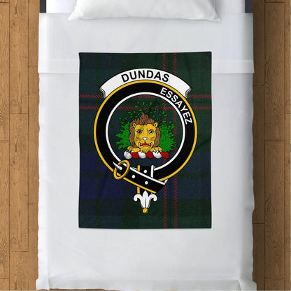 Scottish Clan Dundas Crest Tartan Blanket