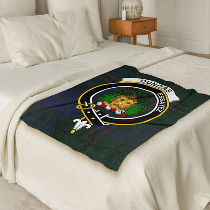 Scottish Clan Dundas Crest Tartan Blanket