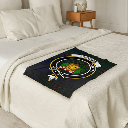 Scottish Clan Dundas Crest Tartan Blanket